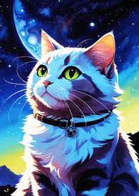 Night Moon Star Cat 0A7b8f