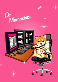 豆柴犬先生 (医者、読影編、ピンク)