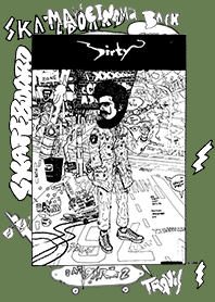 SKATEBOARD COMIC green カーキ