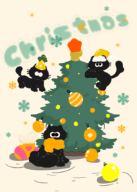 Black Cat in a Christmas Hat2