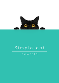 simple black cat/emerald green.