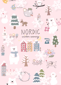 pink Scandinavian snow falling 10_2