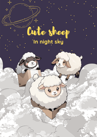 Cute sheep in night sky