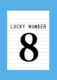 LUCKY NUMBER 8 NOTEBOOK-BLUE