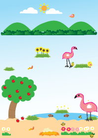 Simple cute flamingo theme v.4 (JP)