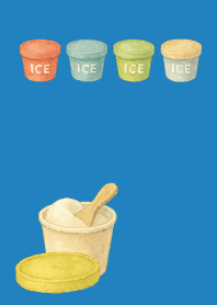 Summer ice cream on blue