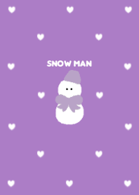 Snowman with Heart Dots in purple