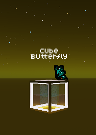 Cube butterfly -gold-