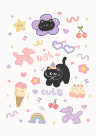 Cat black : pastel cute