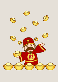 財神爺送元寶(霧灰咖啡色)