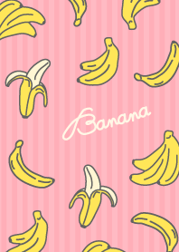 バナナ-ピンク細ストライプ-