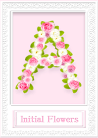 Initial A / Pink Rose