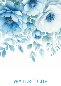 WATERCOLOR-LIGHT BLUE FLOWER 108