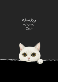 Winky White Cat Dark gray Black