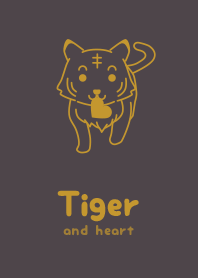 Tiger & heart Charcoal gray