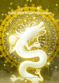 Rising White Dragon and Mandala