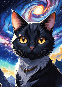 Night Moon Star Cat a4a326