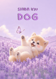 Lovely Shiba Inu In Lavender