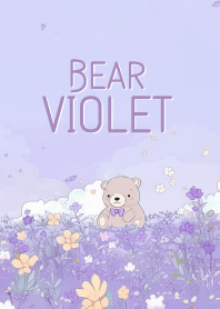 lovely bear &violet flower