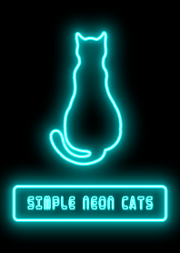 シンプルな猫のネオン：ライトブルー