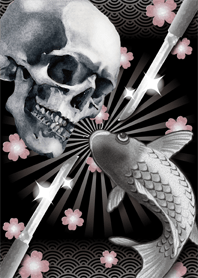 髑髏と桜鯉
