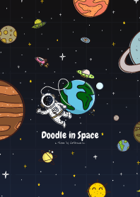 塗鴉太空中的星球