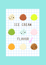 ICE CREAM FLAVOR GRAPH PAPER-BLUE GREENj