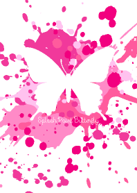 Splash paint Butterfly Pink-White