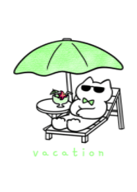 green ribbon cat(vacation)