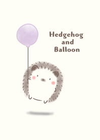 Hedgehog and Balloon -purple-