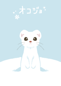 冬のまっしろオコジョ