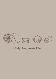 Hedgehog and Tea -mocha beige-