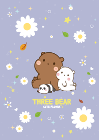 หมีสามตัว ดอกไม้ในฤดูร้อน สีม่วง