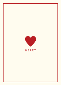 Simple Heart / Retro Red&Beige