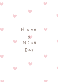 White and pink with heart pattern.