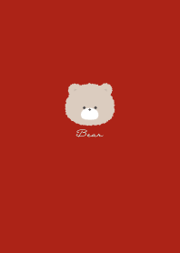 簡單的泰迪熊 米色 紅色