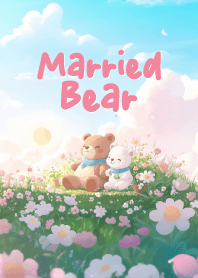 cute bear in lovely garden