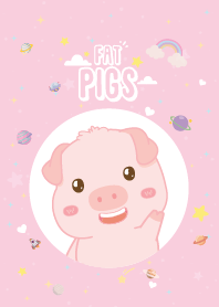Fat Pigs Mini Cute Galaxy Pink