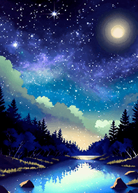 Beautiful starry night view#1150