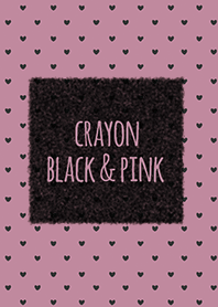 クレヨン ブラック&ピンク/ ハート