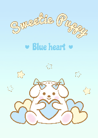 Sweetie puppy with blue heart <3
