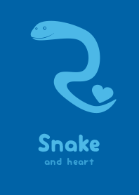 Snake & heart Cyan blue