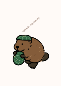 beaver in squash cap
