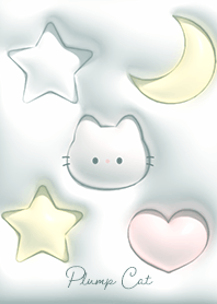 bluegreen Cat, moon and stars 06_1