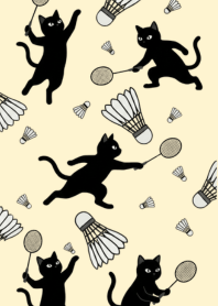 Badminton Cat Yellow Theme