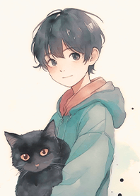 Healing Life-Cat Friends Boy and Cat1.1