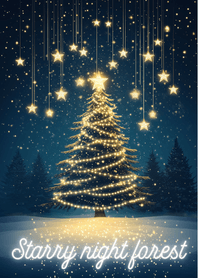 Starry night forest