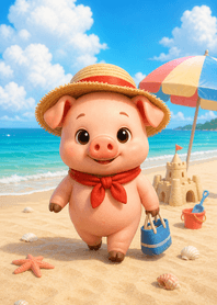 Cute Piggy Summer Vacation
