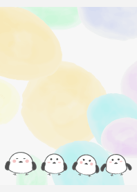 Long tailed tit in cozy white