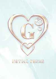 【 G 】 Heart Charm & Initial - Blue 2